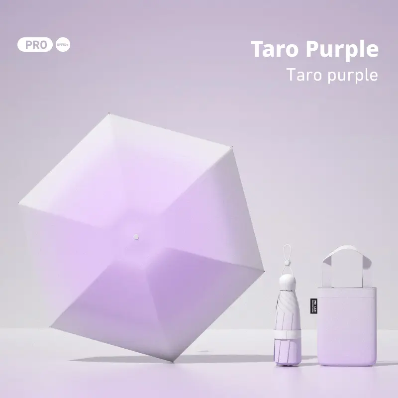 Gradient sunny umbrella-6 bones-taro purple-polyester fiber +