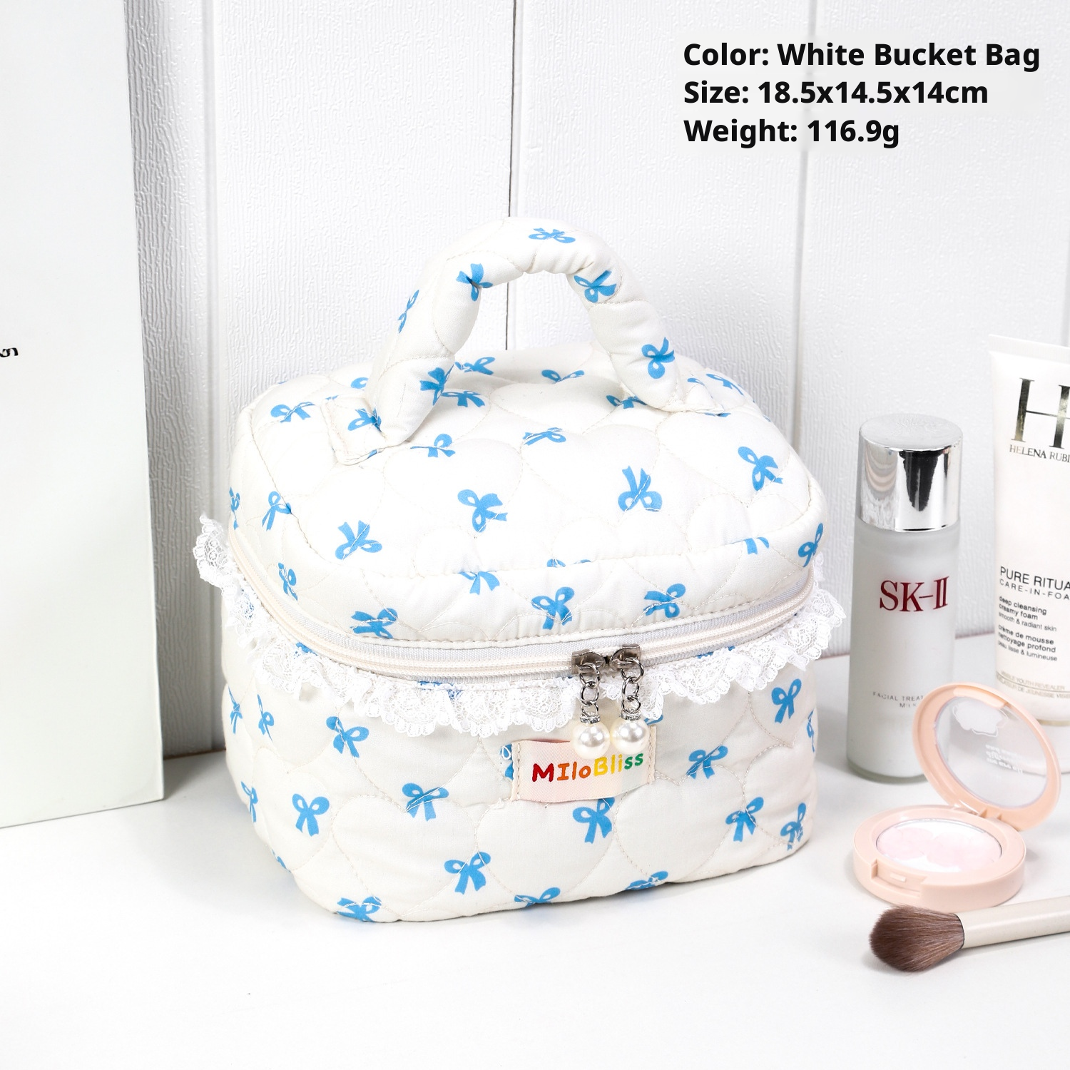 Cosmetic bag-Dumpling model-black-polyester material-1 piece