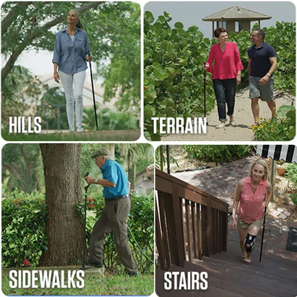 Posture Cane Adjustable Height Walking Stick Hiking Walking Aid Cane