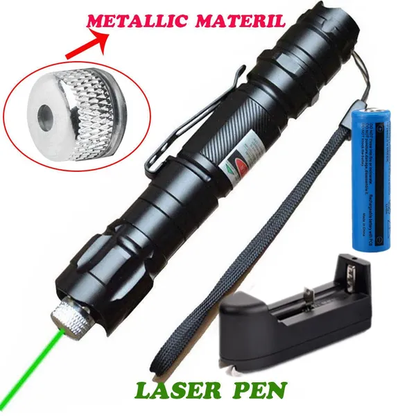 Green Laser Pointer Pen Astronomy Star Visible Beam Lazer+Battery+Charger