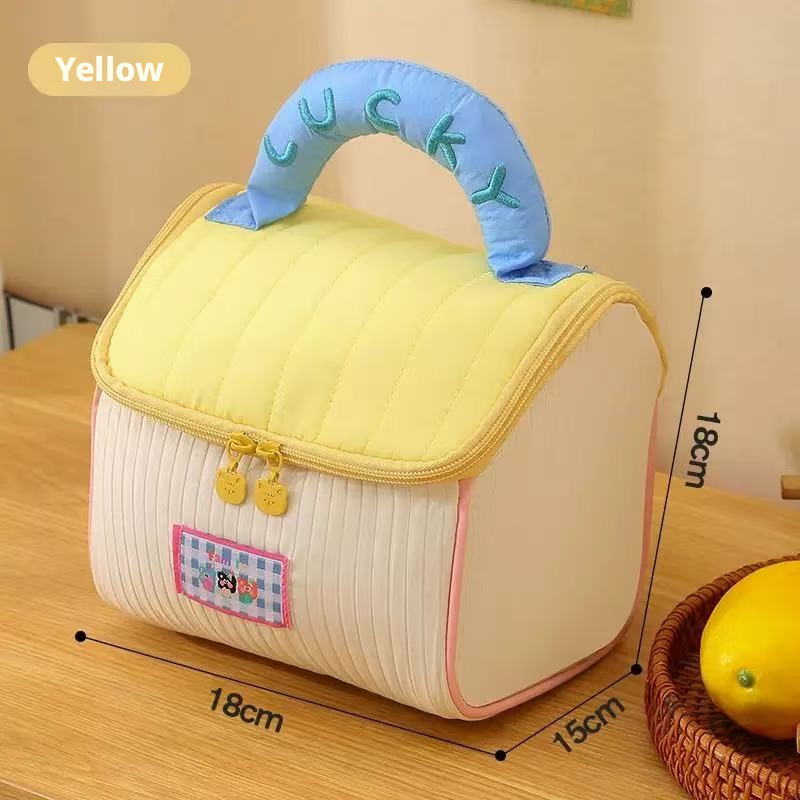 Cosmetic bag-Fun house model-Yellow-Space velvet material-1 piece
