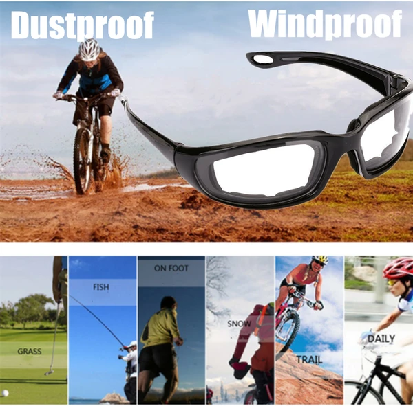 Motorcycle Riding Glasses Wind Resistant Bike Goggles UV Protection Resistant Padded Comfortable Outdoor Sport Goggles