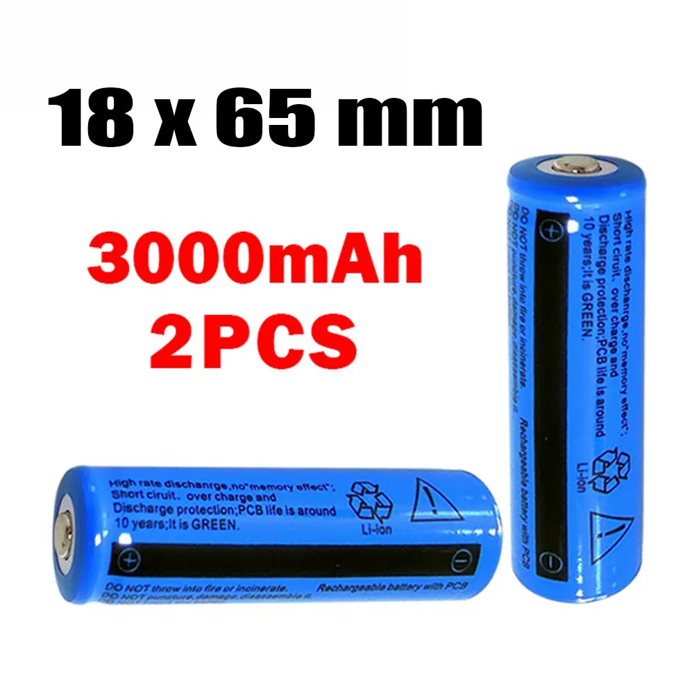2PCS/4PCS/10PCS/50PCS/100PCS Rechargeable Battery 3000mAH 3.7V Li-ion BRC 11.1... 6