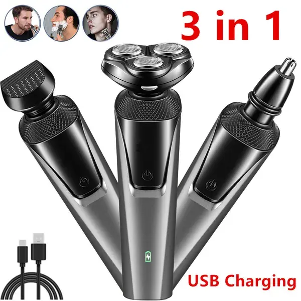 Electric Shaver Mens Razor Rotary Waterproof Pop-Up