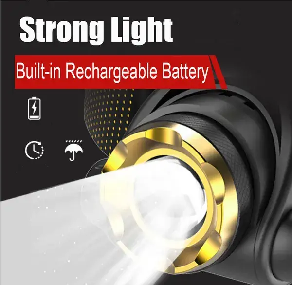 99000000LM Stärkste Wiederaufladbare Stirnlampe Superhelles LED Kopf Taschenlamp