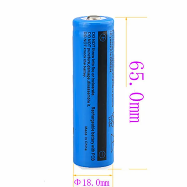 Rechargeable Li-Ion Button Top Batteries 3000mAh Multipurpose Battery 3.7V & USB Charger For Torch Laser — foto 2
