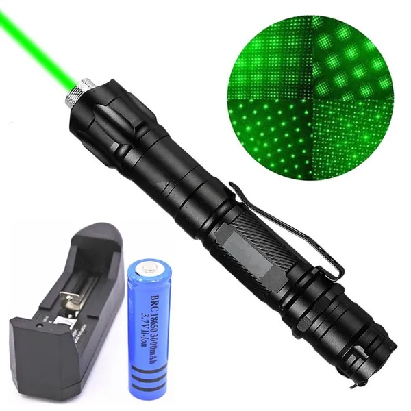 Green Laser Pointer Pen Astronomy Star Visible Beam Lazer+Battery+Charger