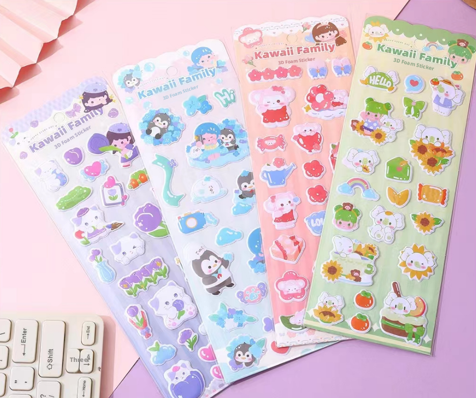 3D Foam Sticker-Cute Family Series-Mixed Color-1 piece