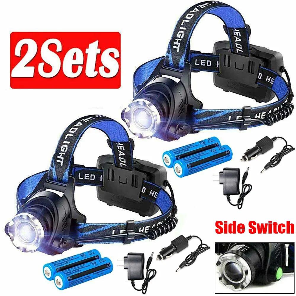Rechargeabl LED Headlight Headlamp Head Torch Flashlight Work Light Camping Lamp 7
