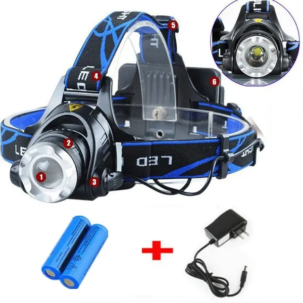 Super Bright 9900000LM Rechargeable Headlamp LED Headlight Head Torch Flashlight - Image 5
