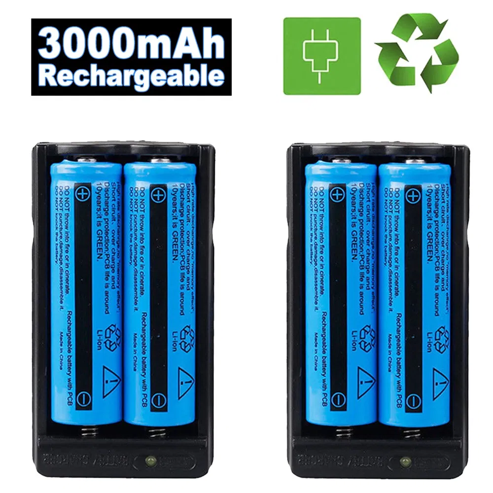 Battery 3000mAh 3.7V Rechargeable Li-ion Batteries For Torch Laser&Dual Charger — foto 8