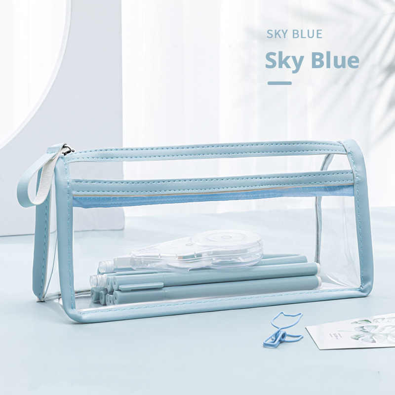 ins style pencil case-sky blue-tpu-1 piece