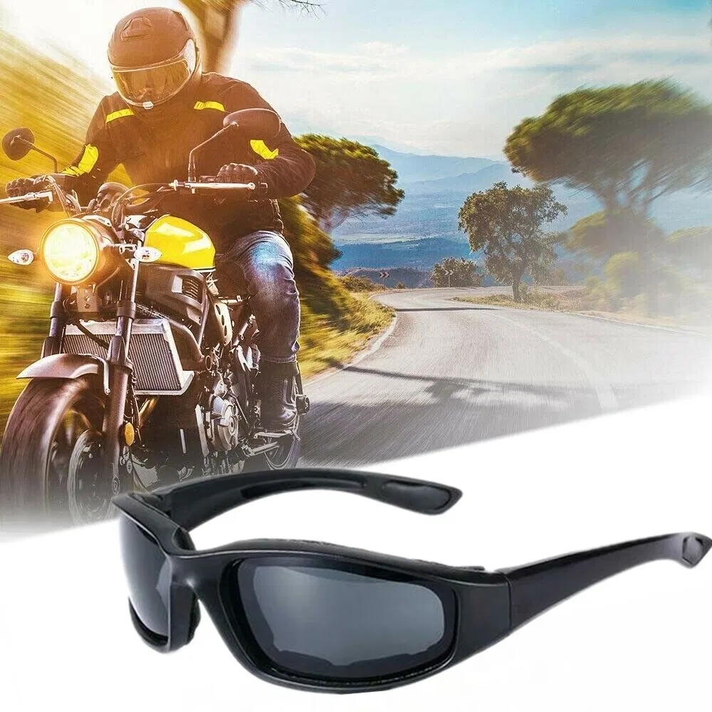 Motorcycle Riding Glasses Wind Resistant Bike Goggles UV Protection Resistant Padded Comfortable Outdoor Sport Goggles
