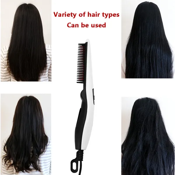 Fast Heated Electric Straight Hair Comb Beard Straightner Brush Styler Men Women