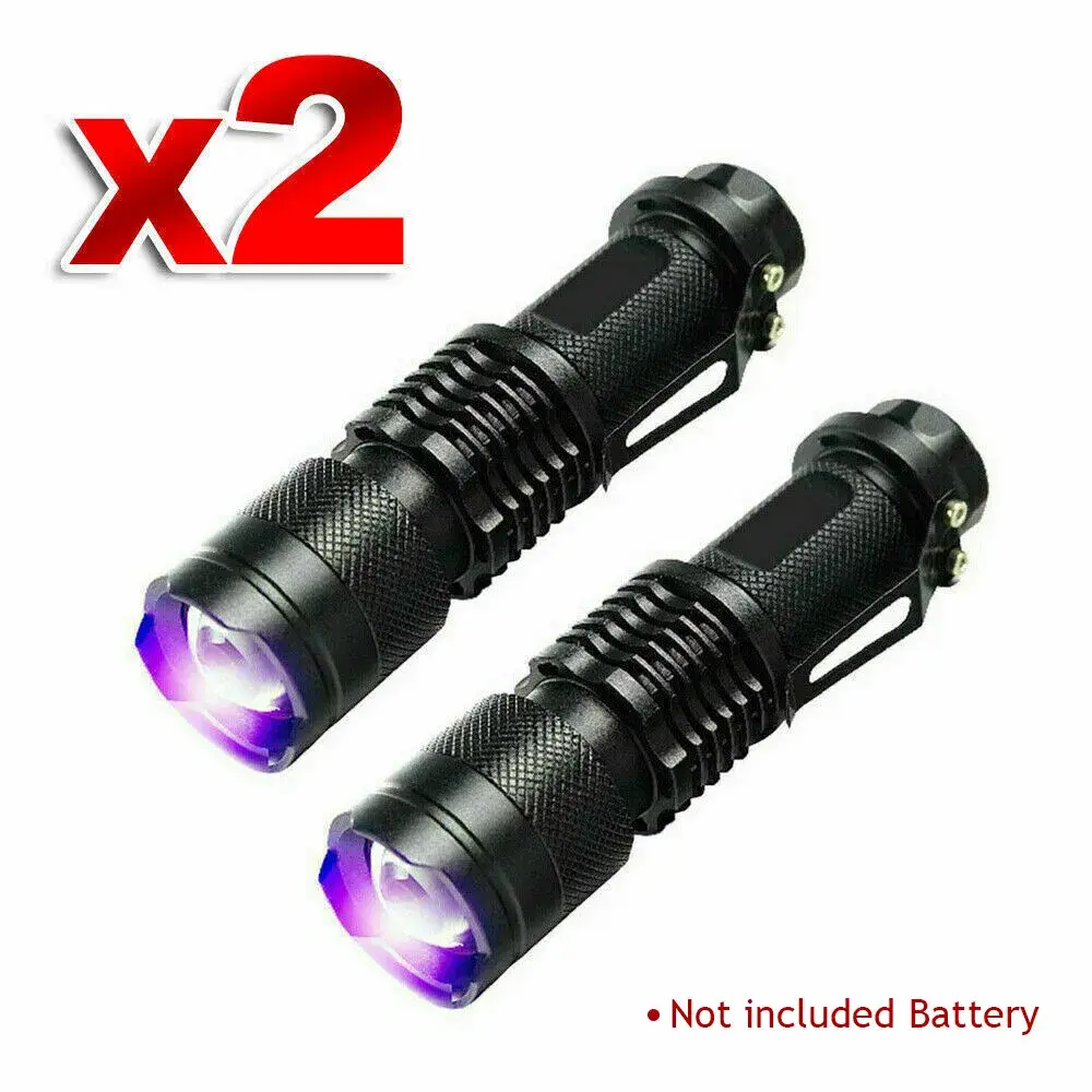 3Modes Mini Portable UV Ultra Violet LED Flashlight Purple Blacklight Torch Lamp Light