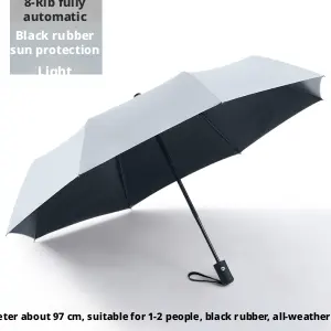 UV automatic sunshade-8 bones-light rice white-polyester fiber