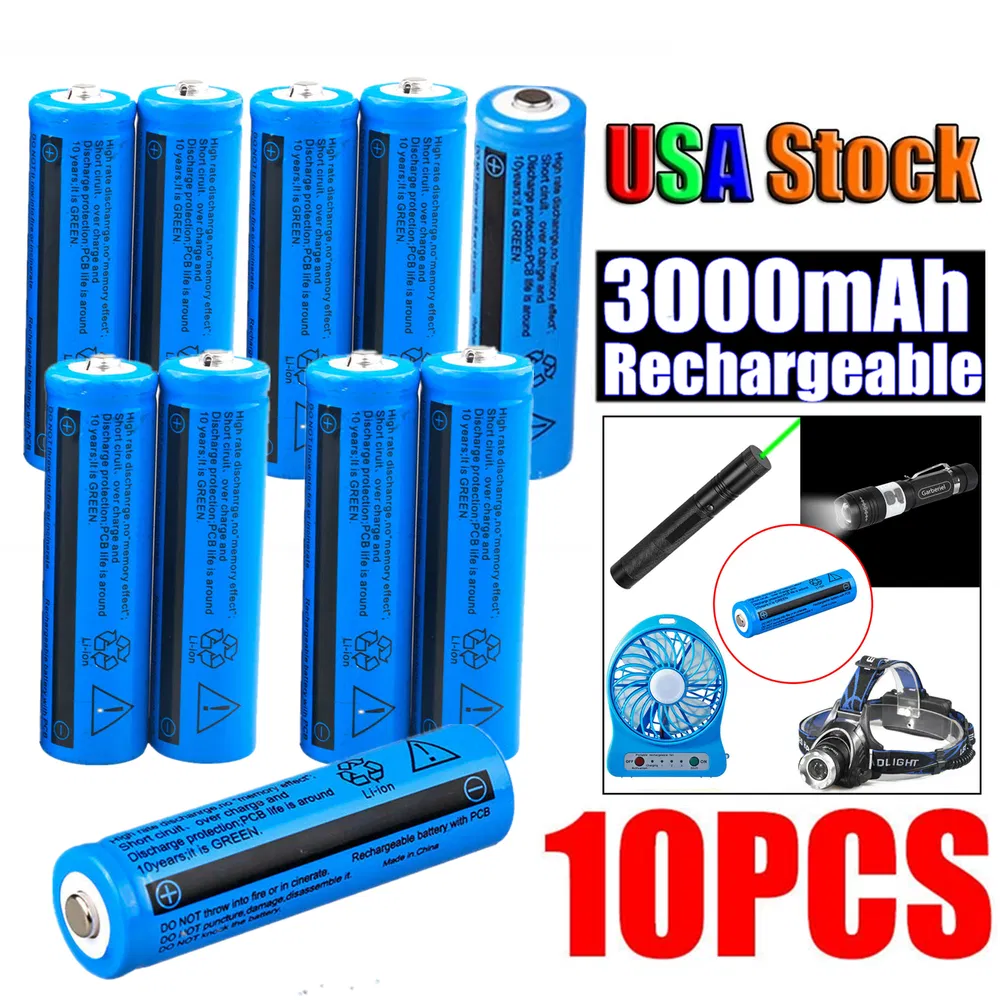 2PCS/4PCS/10PCS/50PCS/100PCS Rechargeable Battery 3000mAH 3.7V Li-ion BRC 11.1... 8