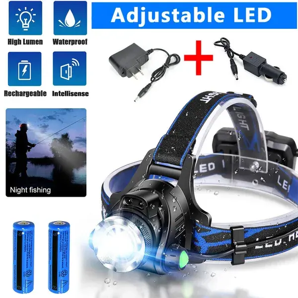 Rechargeabl LED Headlight Headlamp Head Torch Flashlight