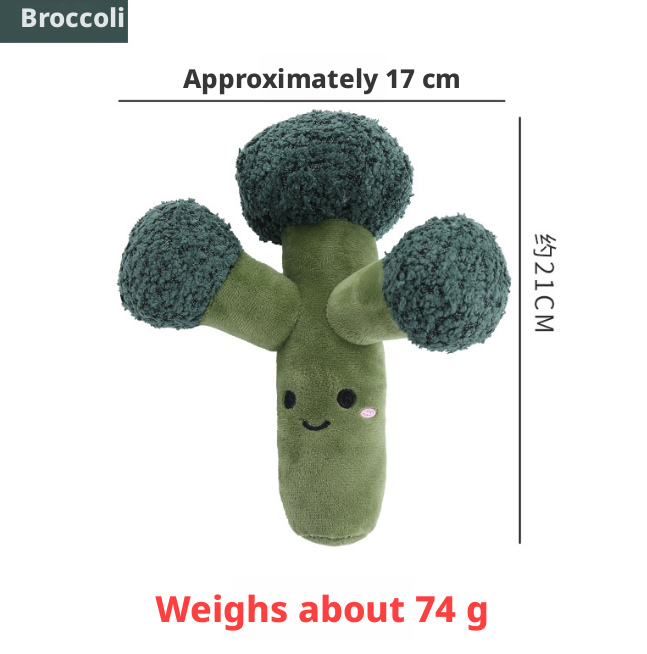 Fruit and vegetable sounding dog toys-broccoli-plush-1 piece