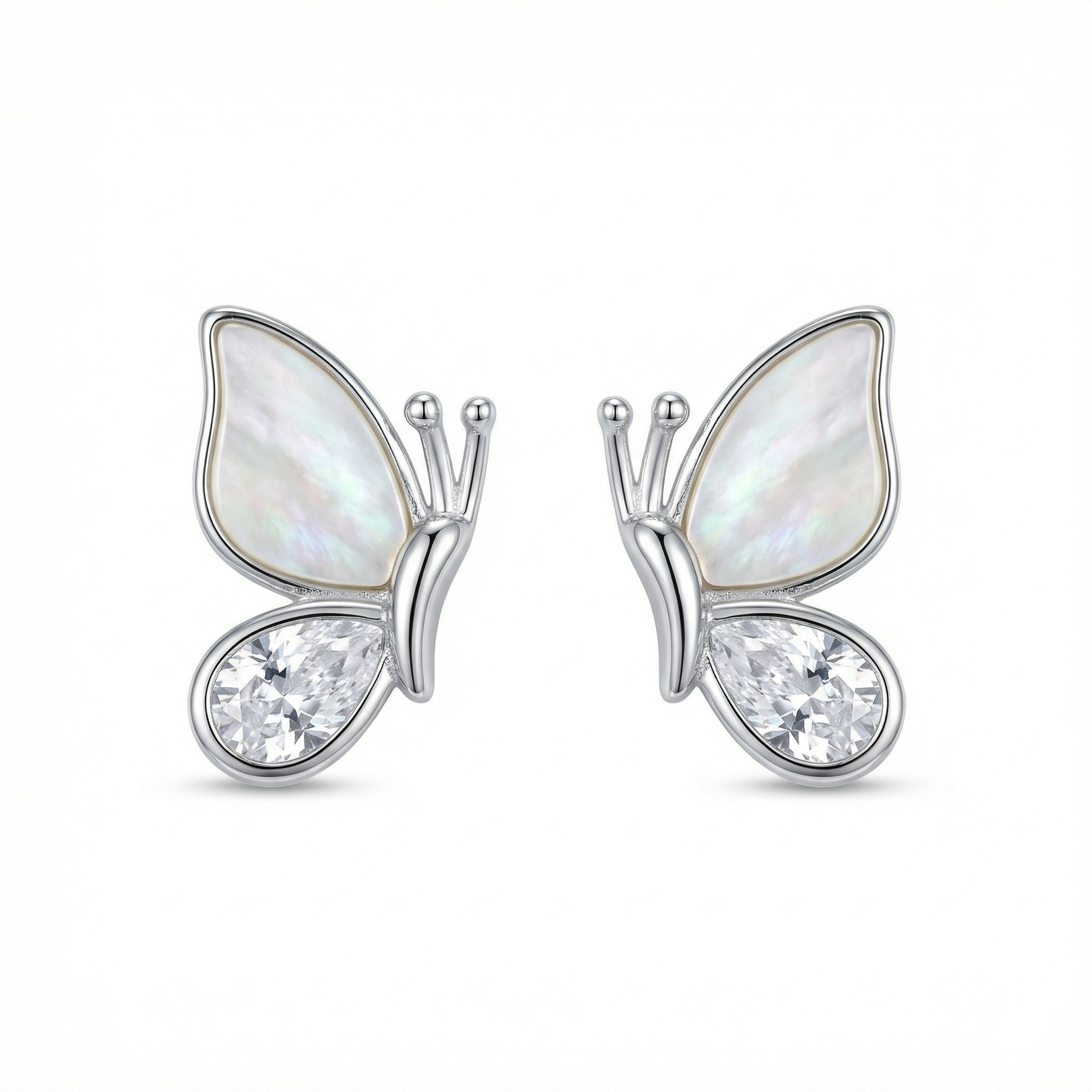 Sterling Silver Butterfly Stud Earrings