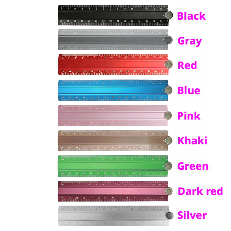 Aluminum alloy folding ruler-solid color-random color-1 piece