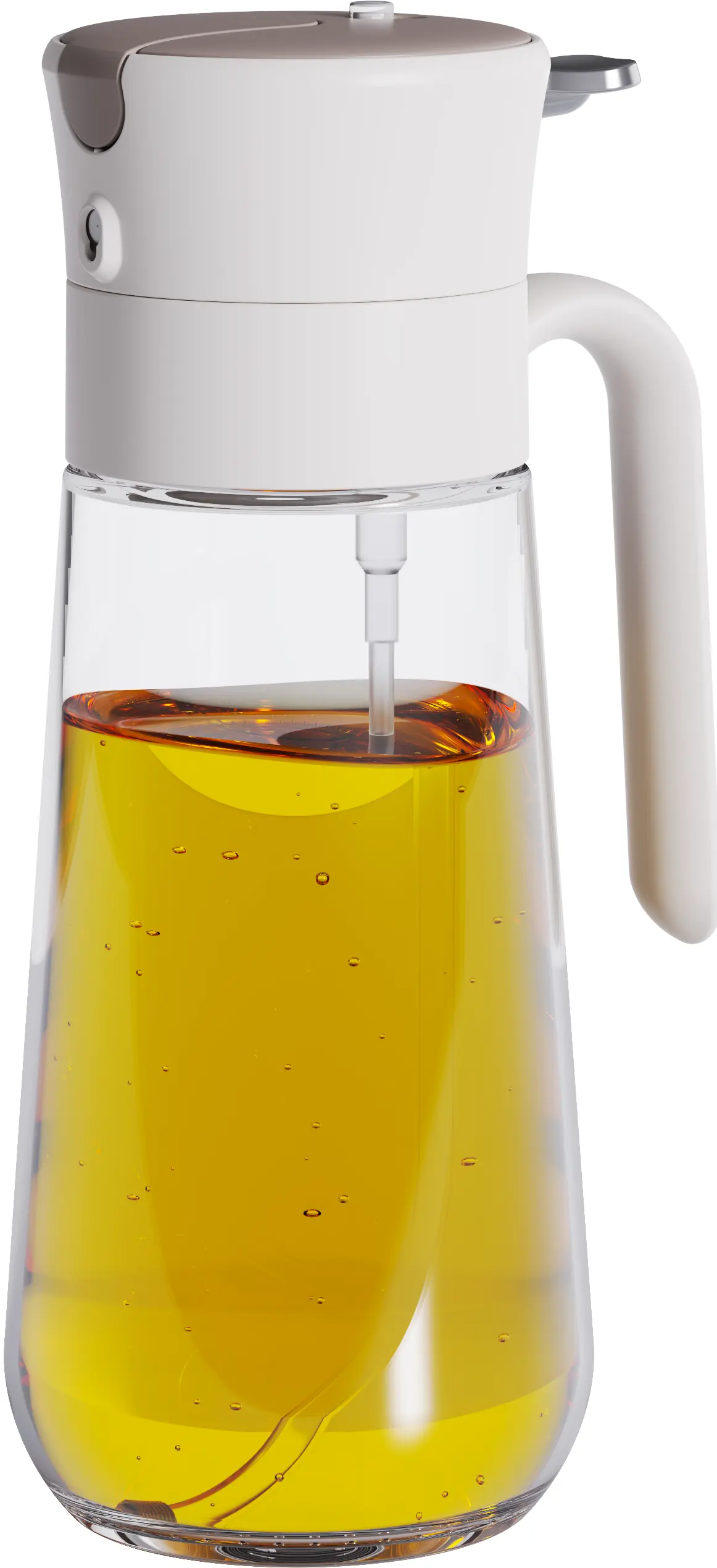 Oil spray pot-reverse dual-use-550ml-white + coffee-glass