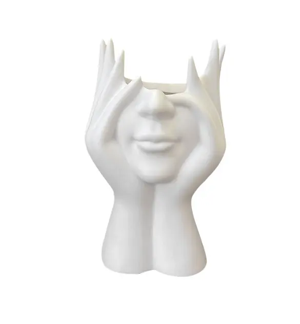 Face holding makeup brush pen holder-white-pp