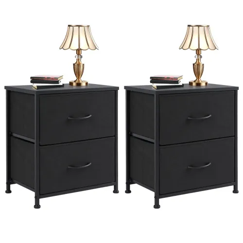 Living Room Cabinet Layers Set Of 2 Fabric Drawers Beside Nightstand Table Closet Chest Clothes Display Cabinet Of Furniture image 4