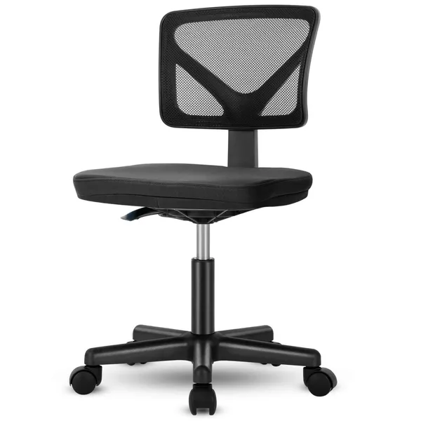 Low-Back Mesh Armless Office Chair,Swivel Rolling Computer Chair No Arms With...