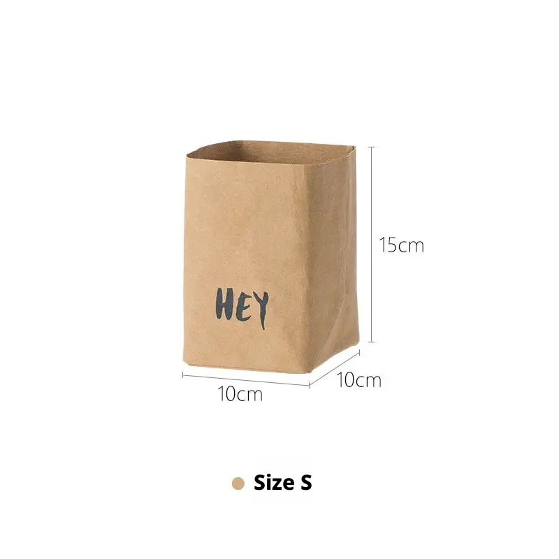 Washable kraft paper bag-khaki-10 ‰ 15cm-non-woven fabric