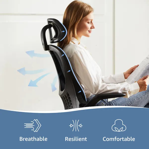 Ergonomic Office Computer Desk Chair, Mesh High Back Rolling Swivel Adjustable... 2