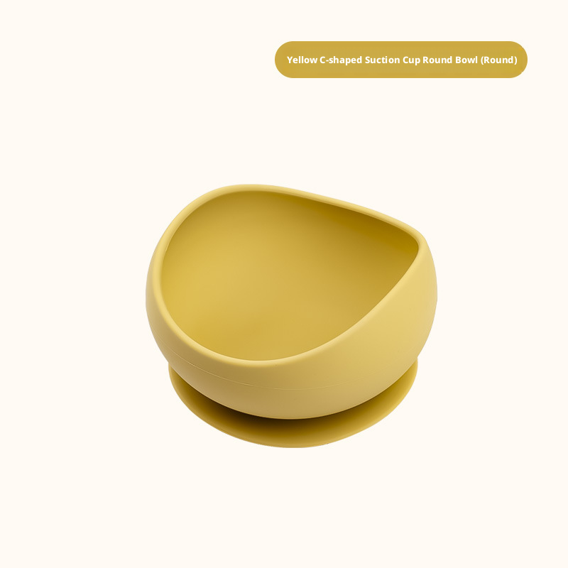 Pet C-shaped suction cup bowl-rectangular-yellow-silicone-1 piece