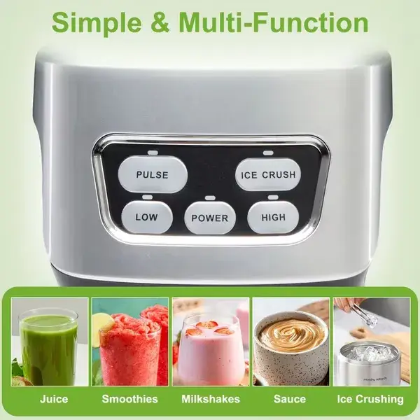 Moothie Blender, Countertop Blenders For Kitchen With 23 34 60oz BPA-Free Portable Cups, Professional Smoothie Maker With Four Programs For Shakes, Sauces, Juic
