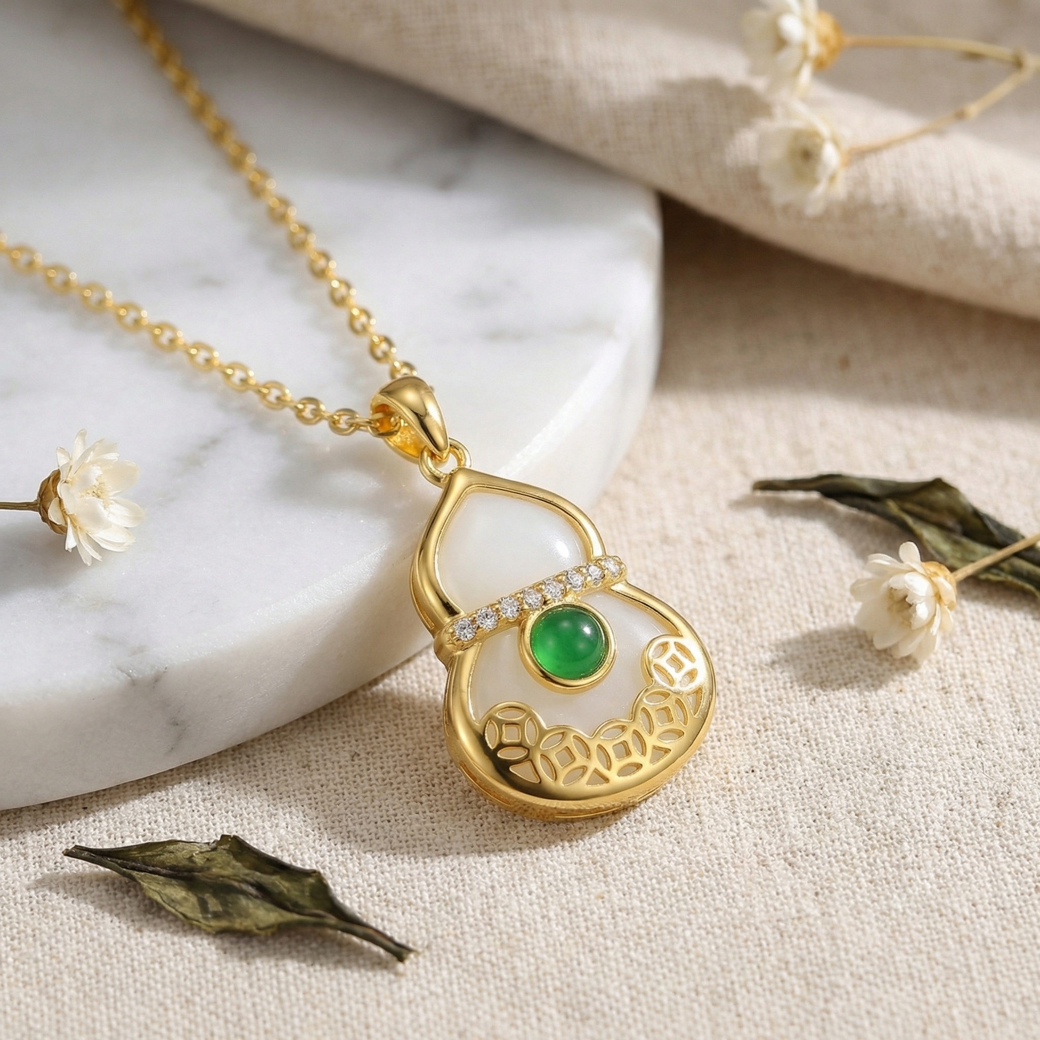Sterling Silver Gourd Necklace, picture 3 of 3