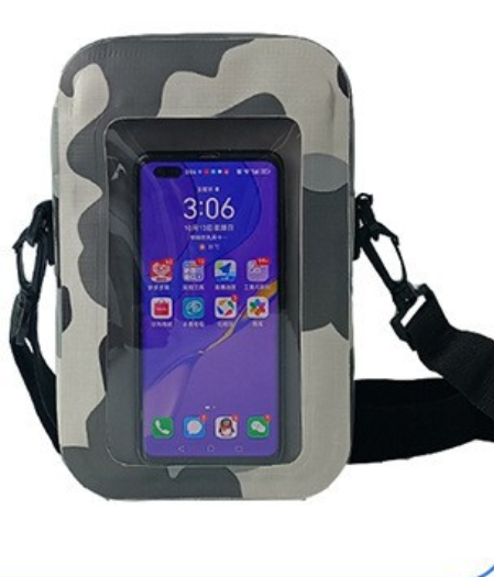 Waterproof one-shoulder mobile phone bag-black-pvc-1 piece 4