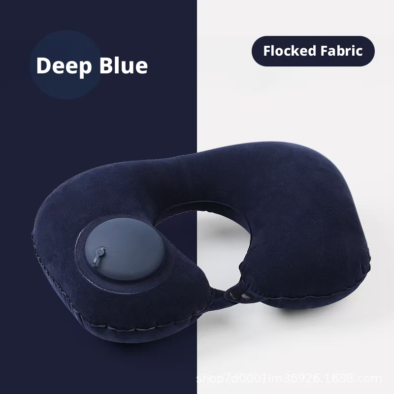 Press-type inflatable u pillow folding pillow cervical pillow aircraft high-speed rail long-distance travel neck protection sleeping artifact