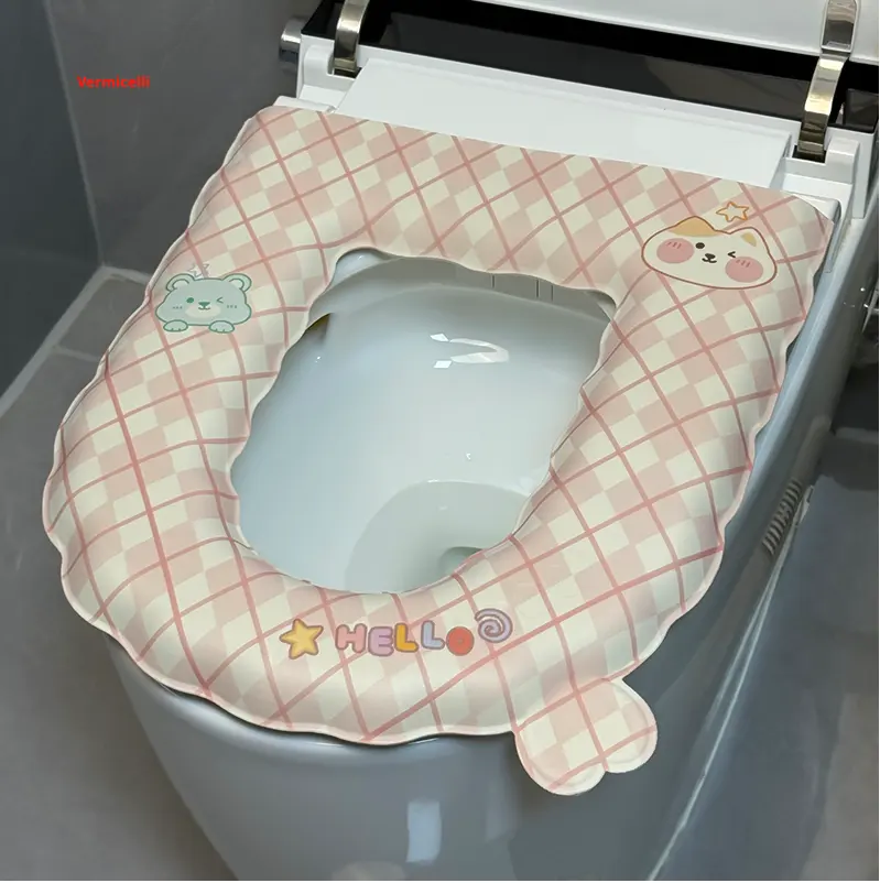 Handle toilet mat-pink stripe-EVA