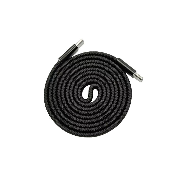 Flat wire magnetic data cable-dual C-port model-100W-white-length 1m-1 piece