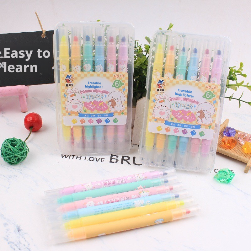 Erasable highlighter-6 pieces-1 set