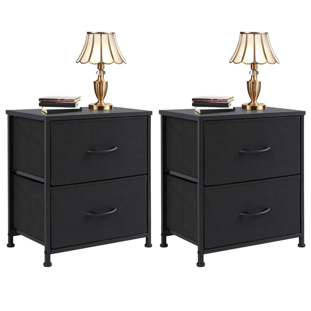 Living Room Cabinet Layers Set Of 2 Fabric Drawers Beside Nightstand Table Closet Chest Clothes Display Cabinet Of Furniture image 12