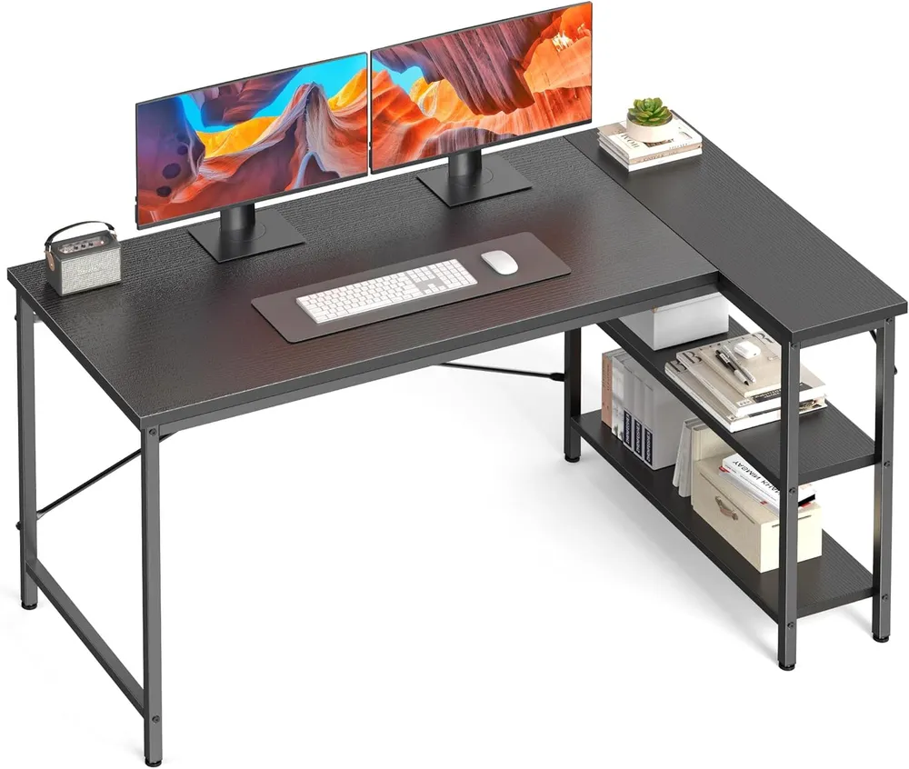 L-shaped Office Desk, 39-55inch Computer Desk, Writing Work Desk With... 6