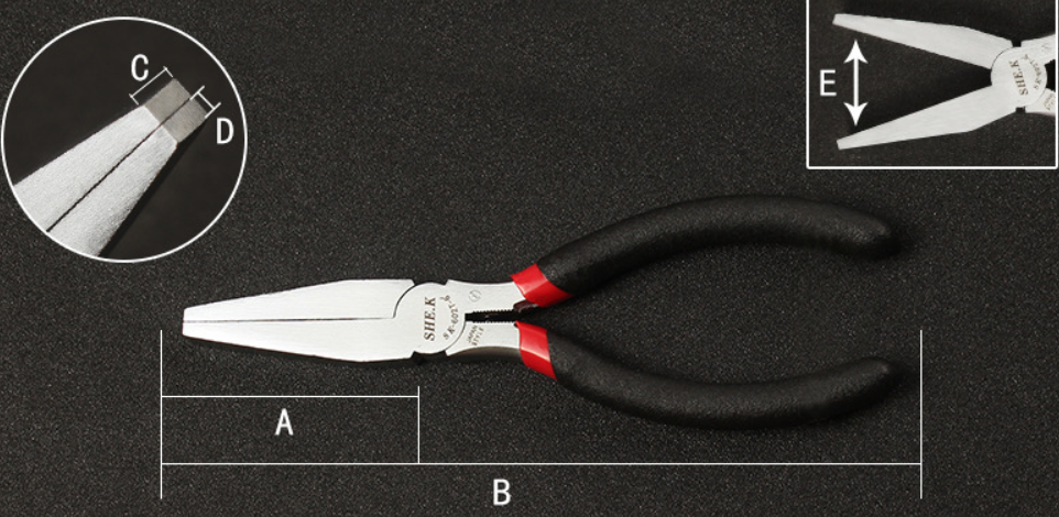 Toothless flat-nosed pliers-5.5-inch-special flat-nosed model-nickel-iron alloy-1 pair 2