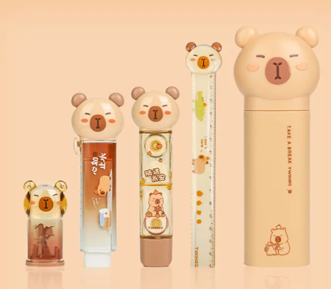Stationery set-pencil sharpener + ruler eraser pencil