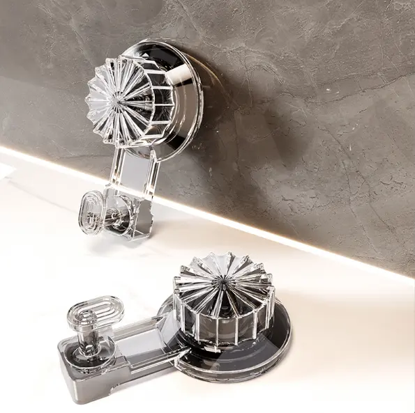 Light luxury suction cup hook-seamless rotating model-gray-8