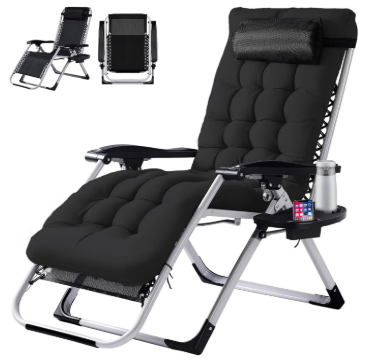 Zero Gravity Chair, Reclining Camping Lounge Chair For Indoor, Reclining Patio Chairs With Cup Holder Trays And…