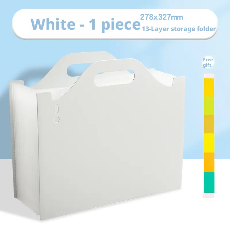 Test paper storage organ bag-standing retractable model-white-A4
