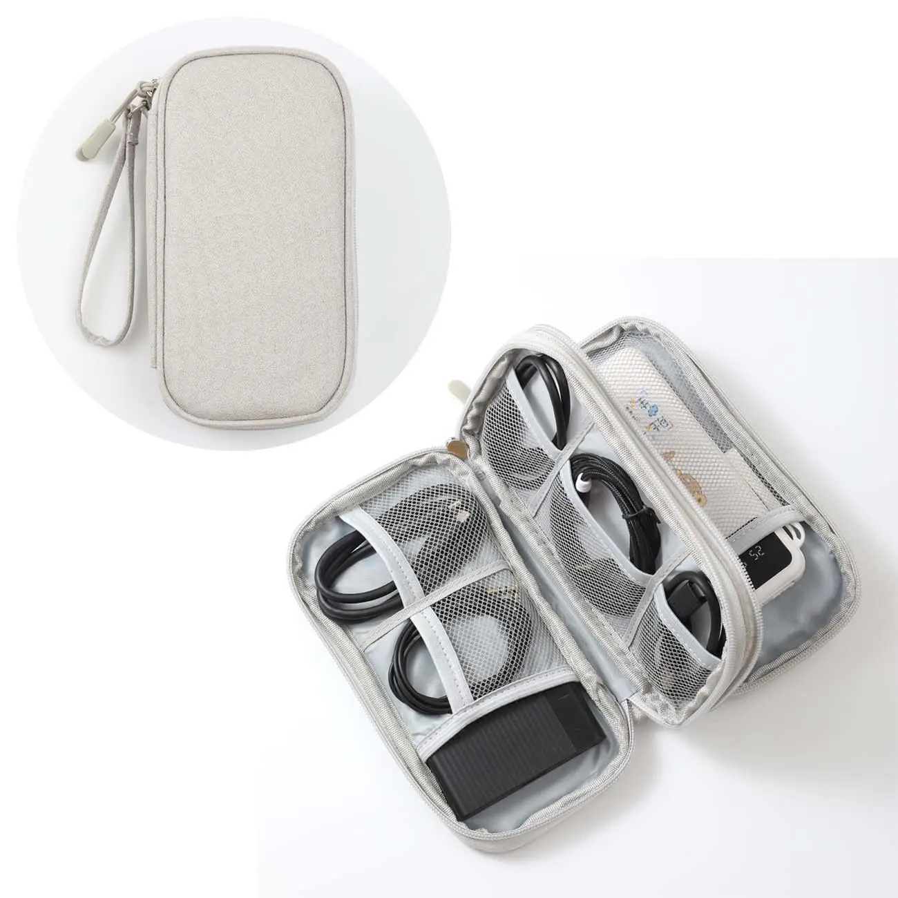 Mobile power storage bag-double layer model-gray