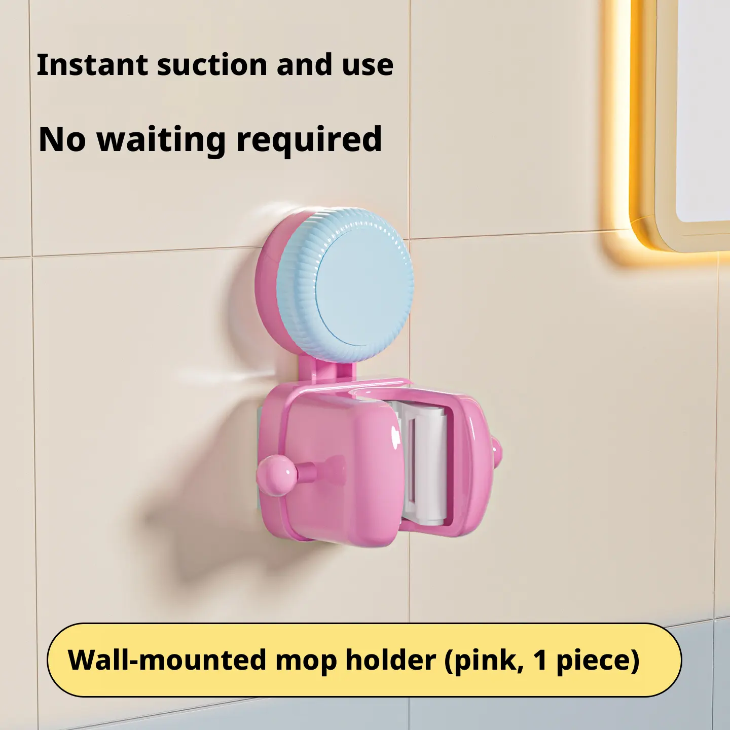 Suction cup mop clip-pink