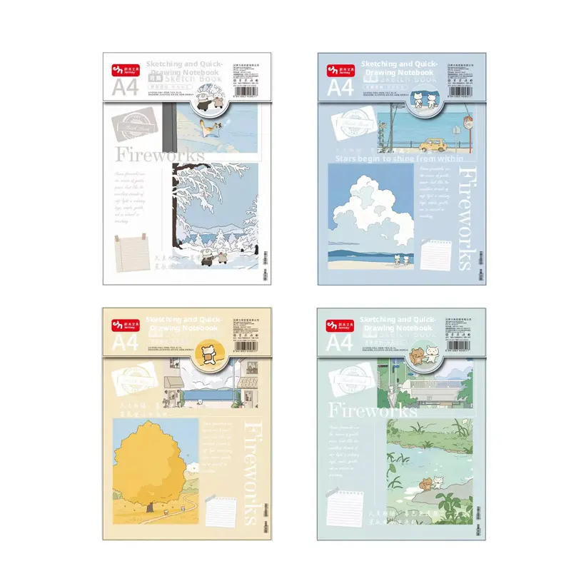 Sketch Book-Haiyan Bear Model-Random Color-A4-35 Sheets-1 Book