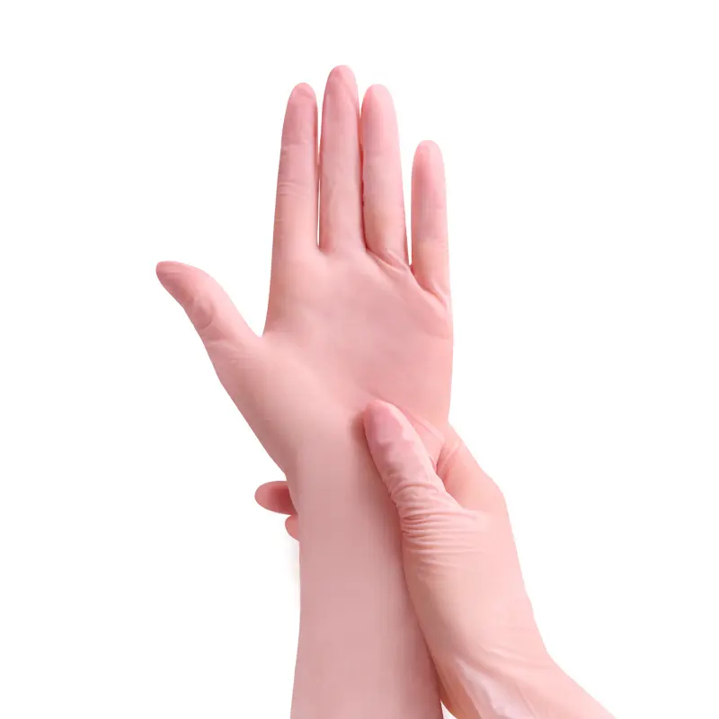 Nitrile gloves-pink-16 inches-L size